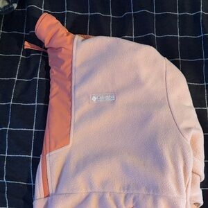 Columbia Two-Tone Fleece Jacket in Pink and Orange